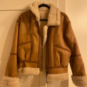 VINTAGE FAUX SHEARLING JACKET. NWOT!